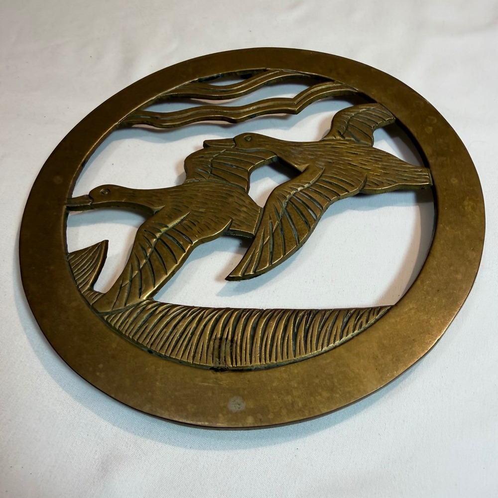 Penco Vintage Flying Geese Brass Trivet Wall Art MCM